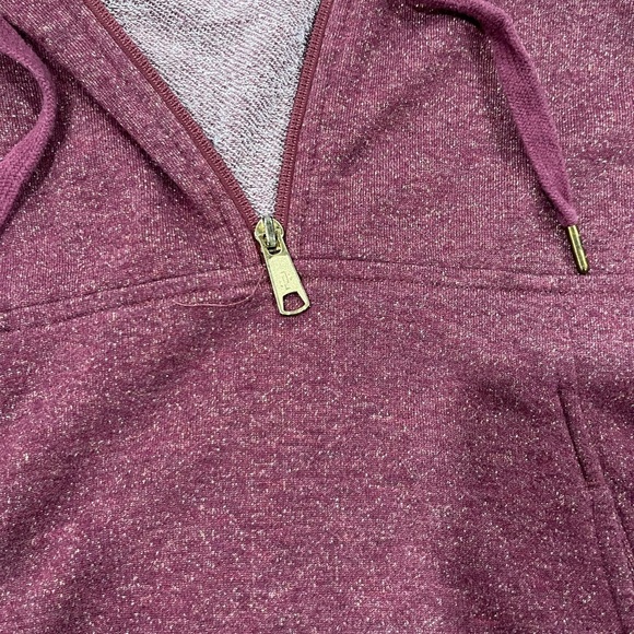 Jockey Burgundy with gold sparkle Half-Zip Hoodie - Picture 3 of 4